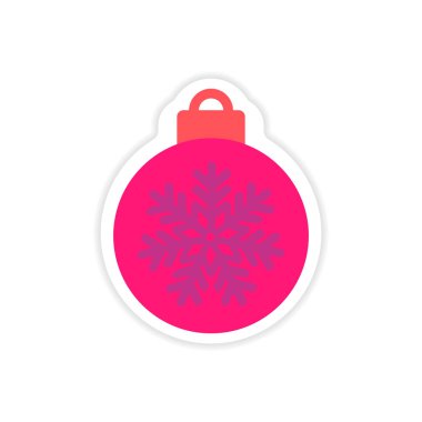 Beyaz arka plan Noel Top Kağıt etiket