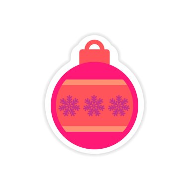 Beyaz arka plan Noel Top Kağıt etiket