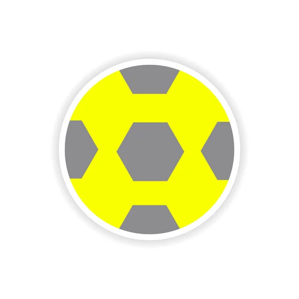 paper sticker Brazilian football on white background