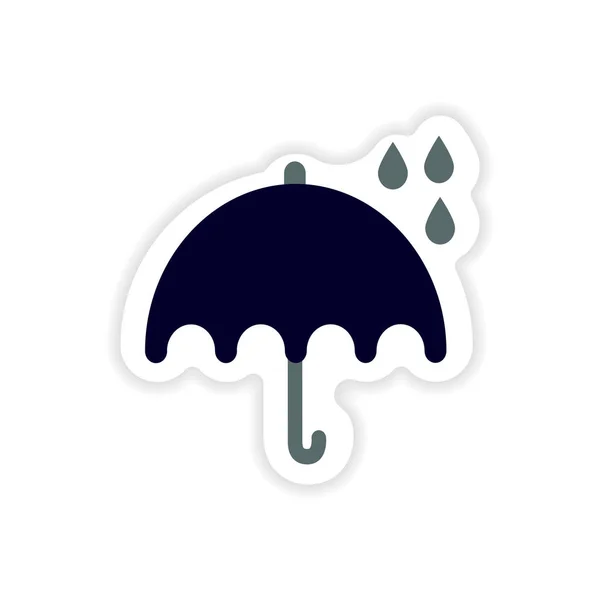 Papieraufkleber britischer Regenschirm auf weißem Hintergrund — Stockvektor