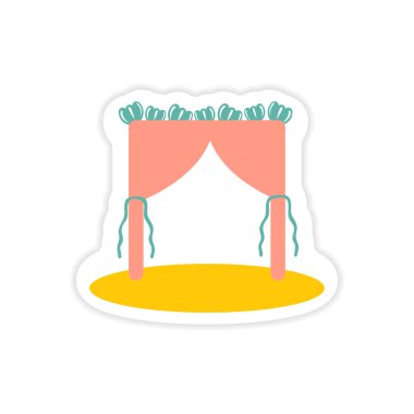 Beyaz arka plan düğün kemer üzerinde kağıt etiket