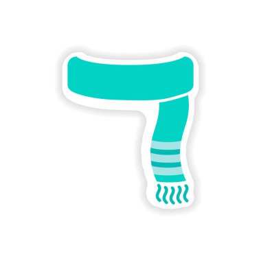 Beyaz arka planda eşarp kağıt etiket