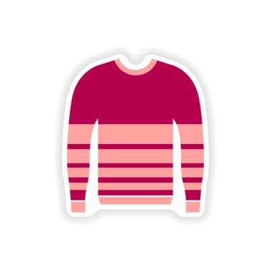 Beyaz arka plan kazak bulunan şık kağıt etiket