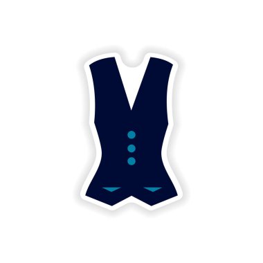 Beyaz arka plan yelek bulunan şık kağıt etiket