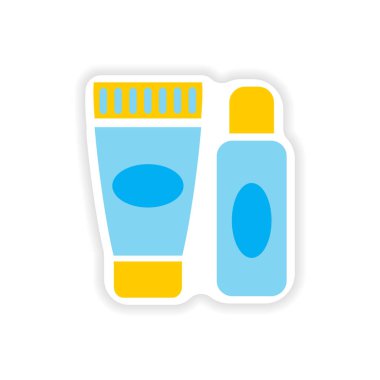 şık kağıt etiket üzerinde beyaz arka plan tıraş kremi