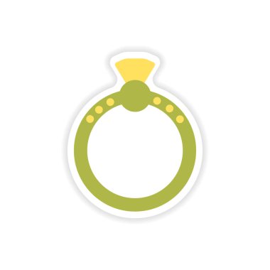 Beyaz arka plan halkası üzerinde şık kağıt etiket