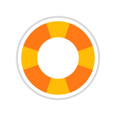 Kağıt etiket beyaz arka plan üzerinde yuvarlak Lifebuoy