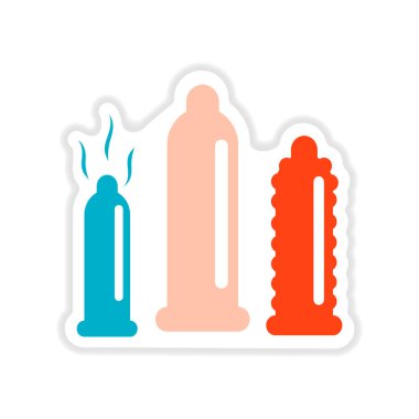 Kağıt etiket üstünde beyaz arka plan tip prezervatif