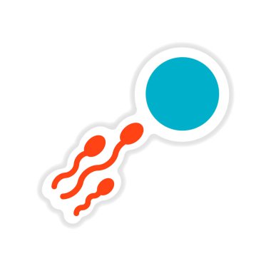 Beyaz arka plan sperm yumurta bulunan kağıt etiket