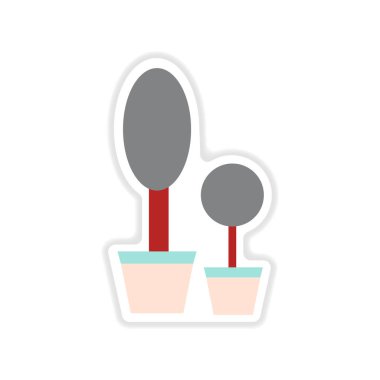 Beyaz arka plan dekoratif Çiçeklik üzerinde kağıt etiket