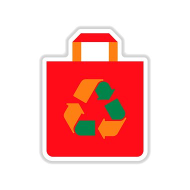 Kağıt etiket üzerinde beyaz arka plan Eko paketi