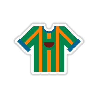 Kağıt etiket beyaz arka planda Futbol T-shirt