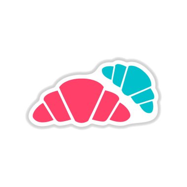 Kağıt etiket üzerinde beyaz arka plan ay çöreği