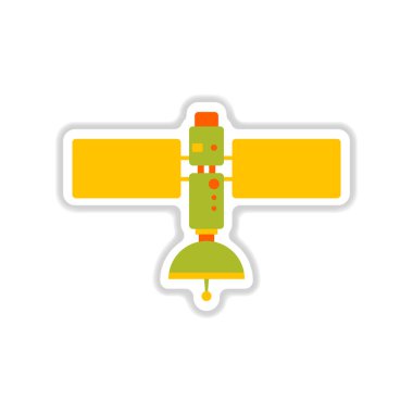 Beyaz arka plan roket üzerinde kağıt etiket