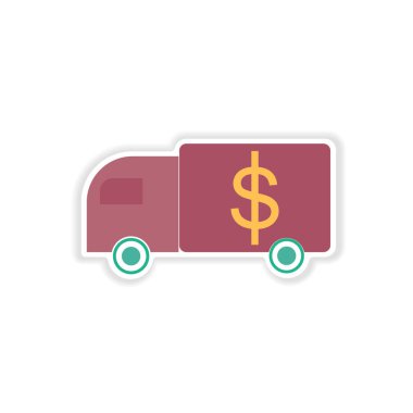 Kağıt araba ve para şık etikette