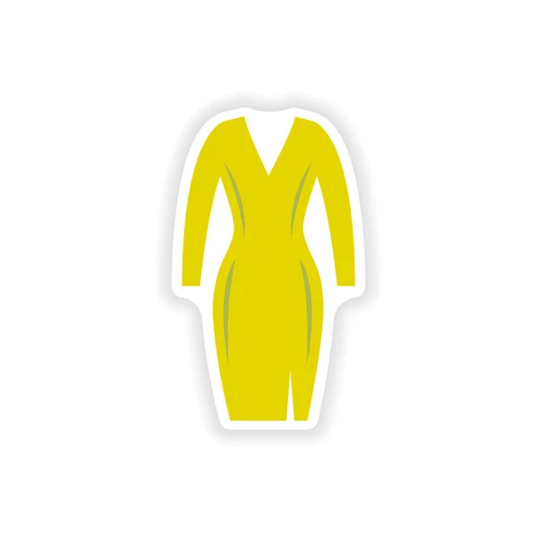 白地のドレス コンセプト スタイリッシュな紙ステッカー — ストックベクタ