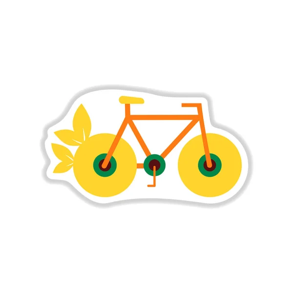 Adesivo carta su sfondo bianco eco bike — Vettoriale Stock
