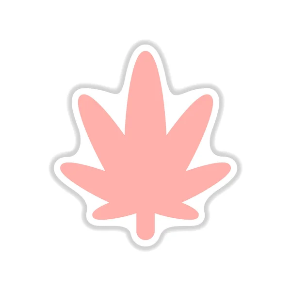 Adesivo di carta su sfondo bianco cannabis — Vettoriale Stock