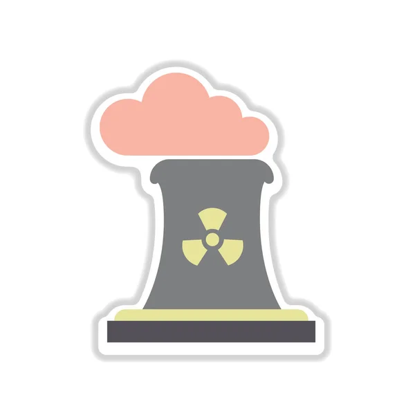 paper sticker on white background toxic fumes pipe