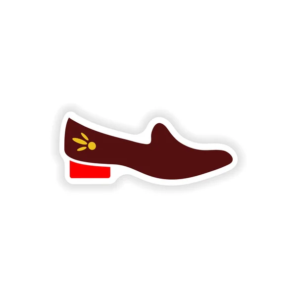 Snygga papper klistermärke på vit bakgrund skor — Stock vektor