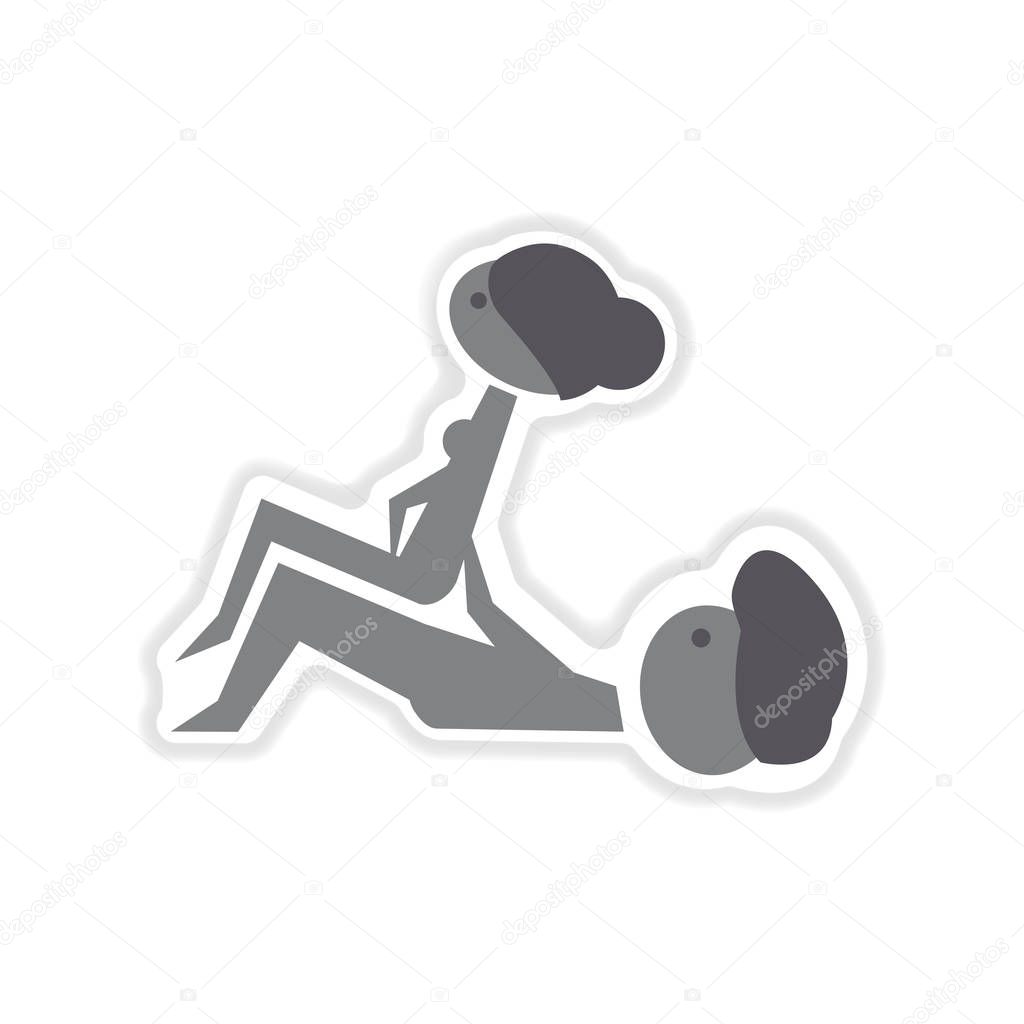 paper sticker on white background Kamasutra positions