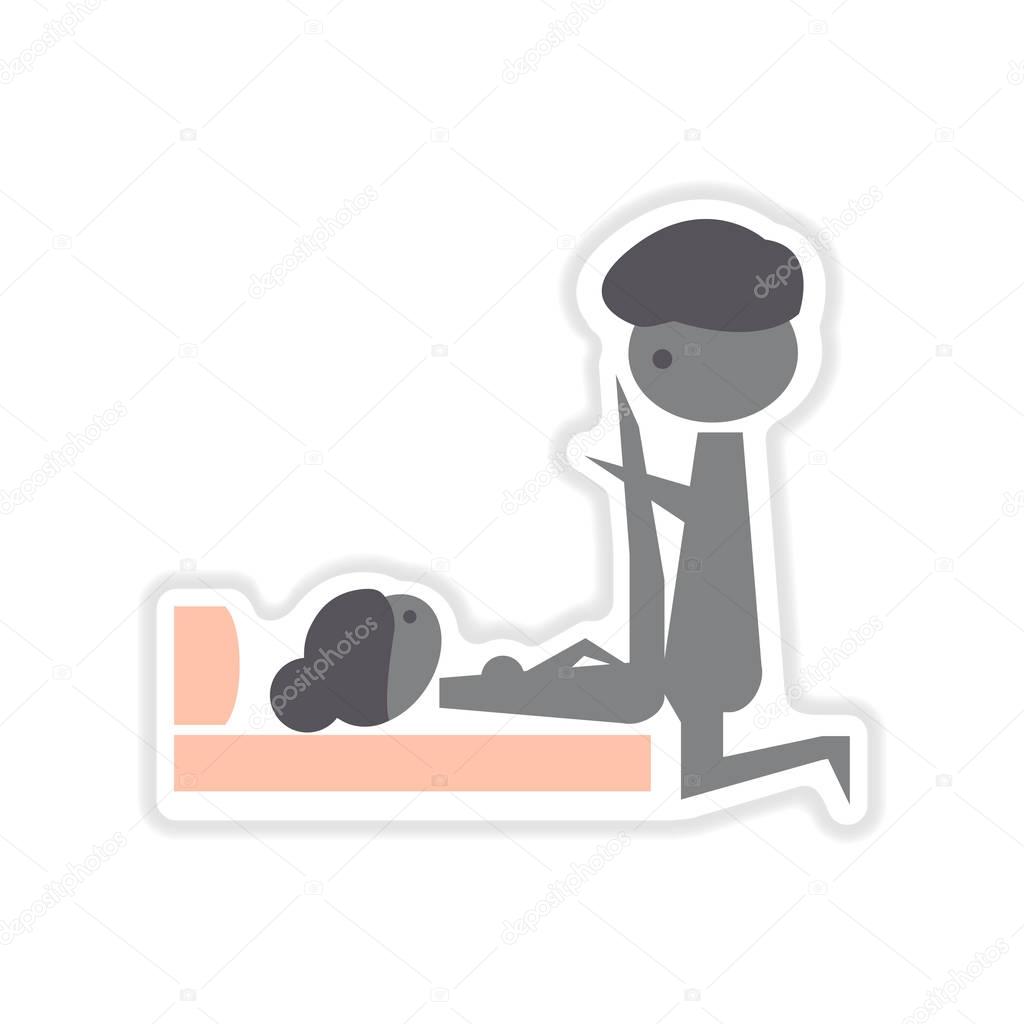 paper sticker on white background Kamasutra positions