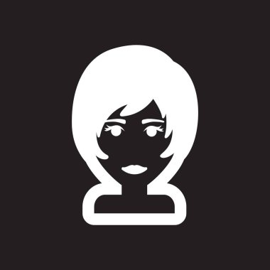 Düz kutsal kişilerin resmi içinde siyah ve beyaz stil womens saç kesimi