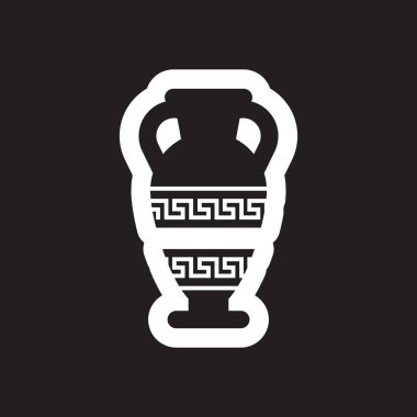 Siyah ve beyaz stil amfora düz simgesi
