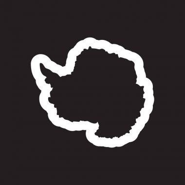 Siyah ve beyaz stil Haritası Arctic düz simgesi