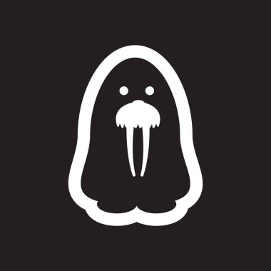 Siyah ve beyaz stil Mors düz simgesi