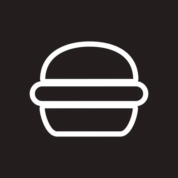 Elegante icono blanco y negro hamburguesa americana — Archivo Imágenes Vectoriales