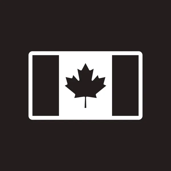 Icône élégante en noir et blanc drapeau canadien Illustration De Stock