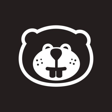 şık siyah-beyaz simge Kanada kunduz