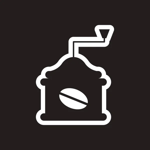 Stilvolle Schwarz-Weiß-Kaffeemühle — Stockvektor