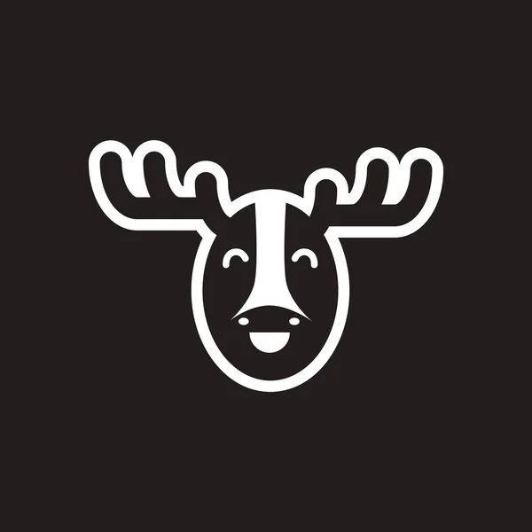 Elegáns fekete-fehér ikonra kanadai jávorszarvas — Stock Vector