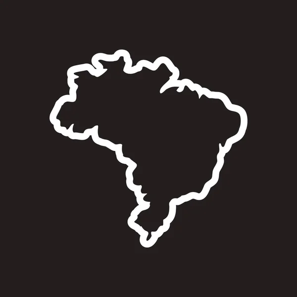 Elegante ícone preto e branco Mapa brasileiro — Vetor de Stock