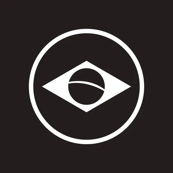 Elegante logotipo de Brasil icono en blanco y negro — Archivo Imágenes Vectoriales