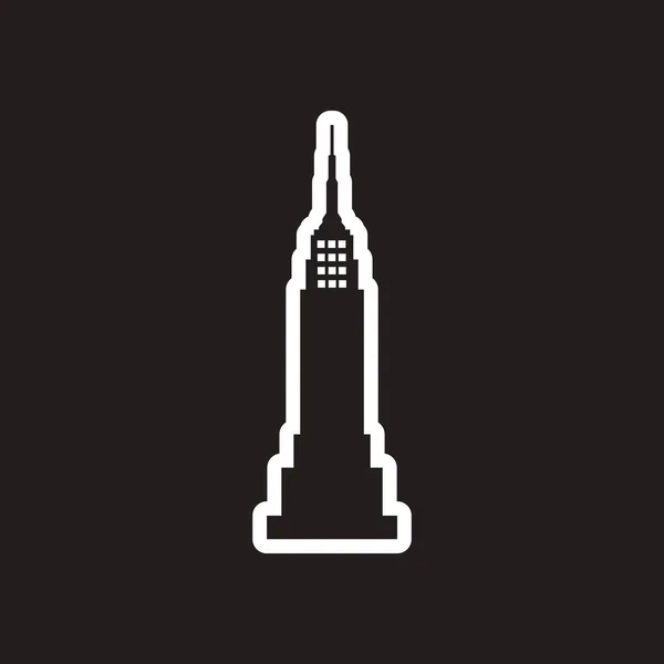 Élégant icône noir et blanc gratte-ciel américain Vecteurs De Stock Libres De Droits