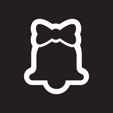 Siyah ve beyaz çan düz simgesi