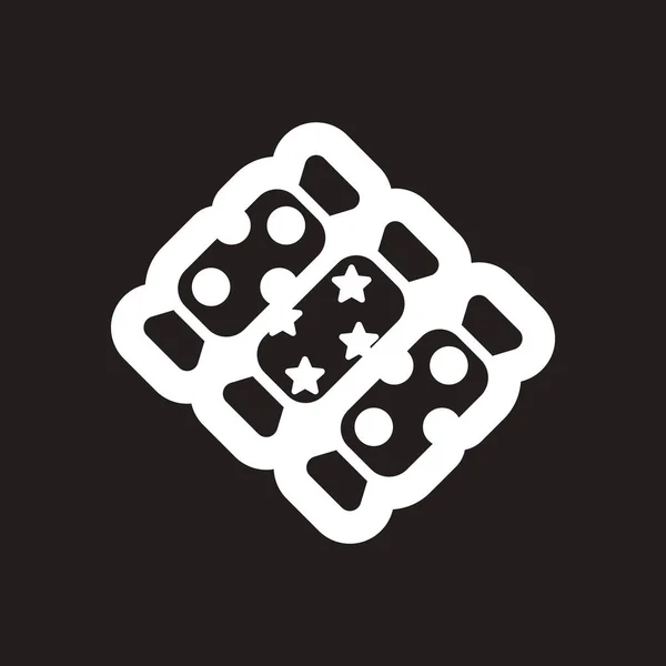 Icône plate en bonbons noirs et blancs — Image vectorielle