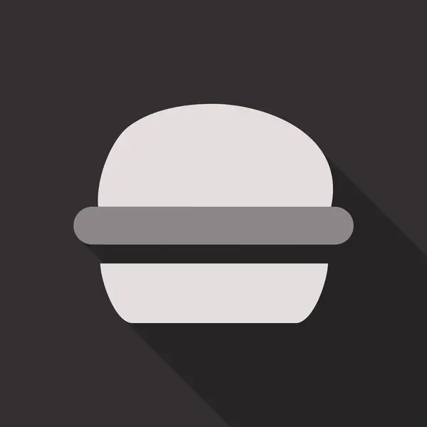 Icono de la hamburguesa en estilo plano con sombra larga — Archivo Imágenes Vectoriales