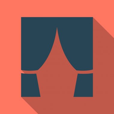 Arka plan ile lüks mavi ipek kadife perdeler