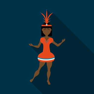 Brezilya samba dansçılar. Festival kostüm giyen vektör karnaval Kızlar dans.
