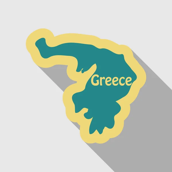 Mapa de Grecia en estilo plano con sombra — Vector de stock