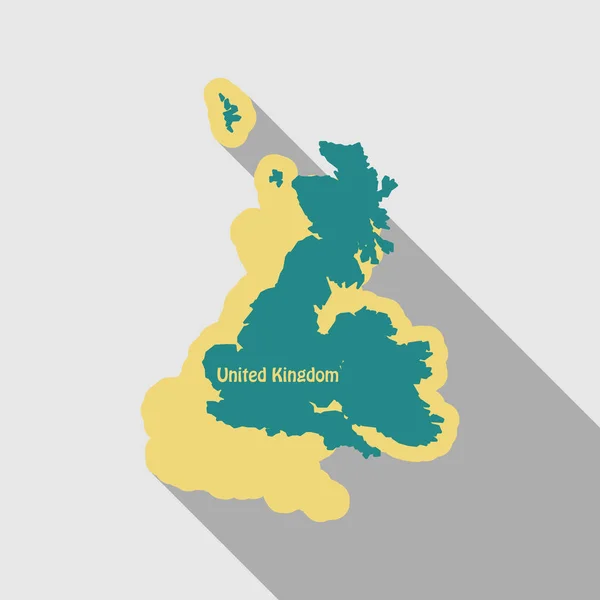 Mapa regionů Uk Velká Británie v plochý se stínem — Stockový vektor