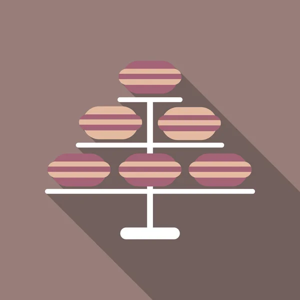Ensemble de macarons français de différents goûts, collection de variations de macarons français colorés, illustration d'image d'art vectoriel, isolé sur fond. . — Image vectorielle