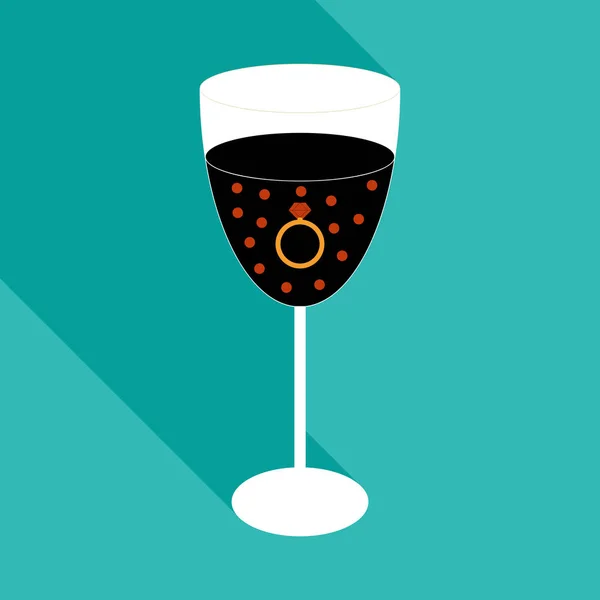 Alyans ile şarap cam kutsal kişilerin resmi — Stok Vektör