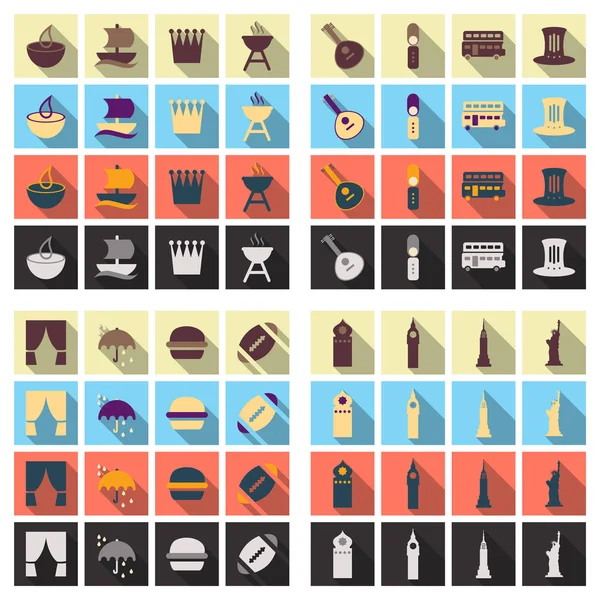 Símbolos de viaje y Turismo signos, ilustración vectorial — Archivo Imágenes Vectoriales
