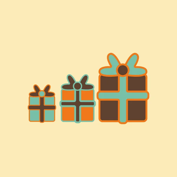 Árvore Presente caixa de presente em pacote. Caixa de Natal — Vetor de Stock