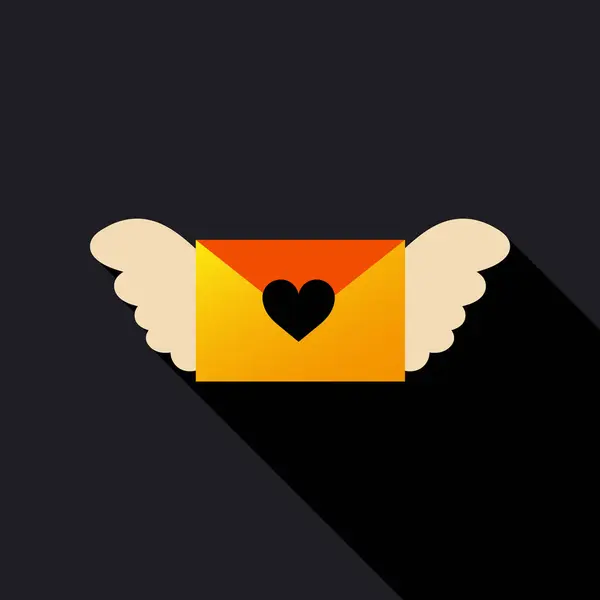 Ícone carta de amor com corações — Vetor de Stock